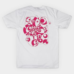 Psychedelic Spooky eyes - Pink and white T-Shirt